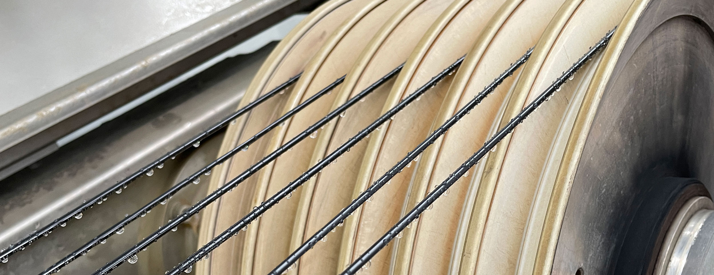 Water drops on a cable